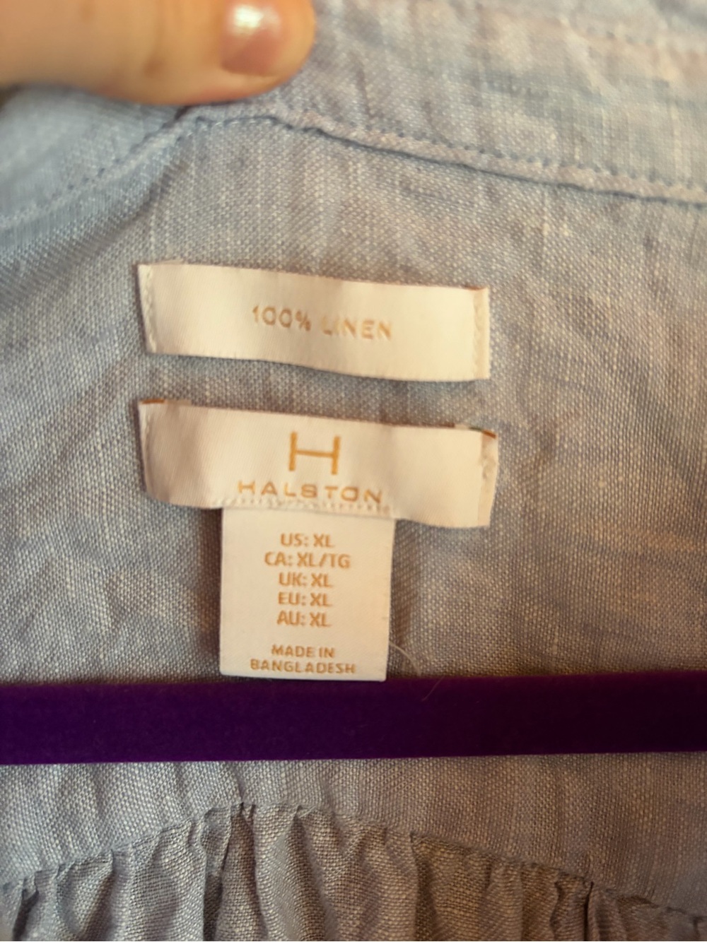 100% Linen H by Halston light blue linen dress - Picture 4 of 5